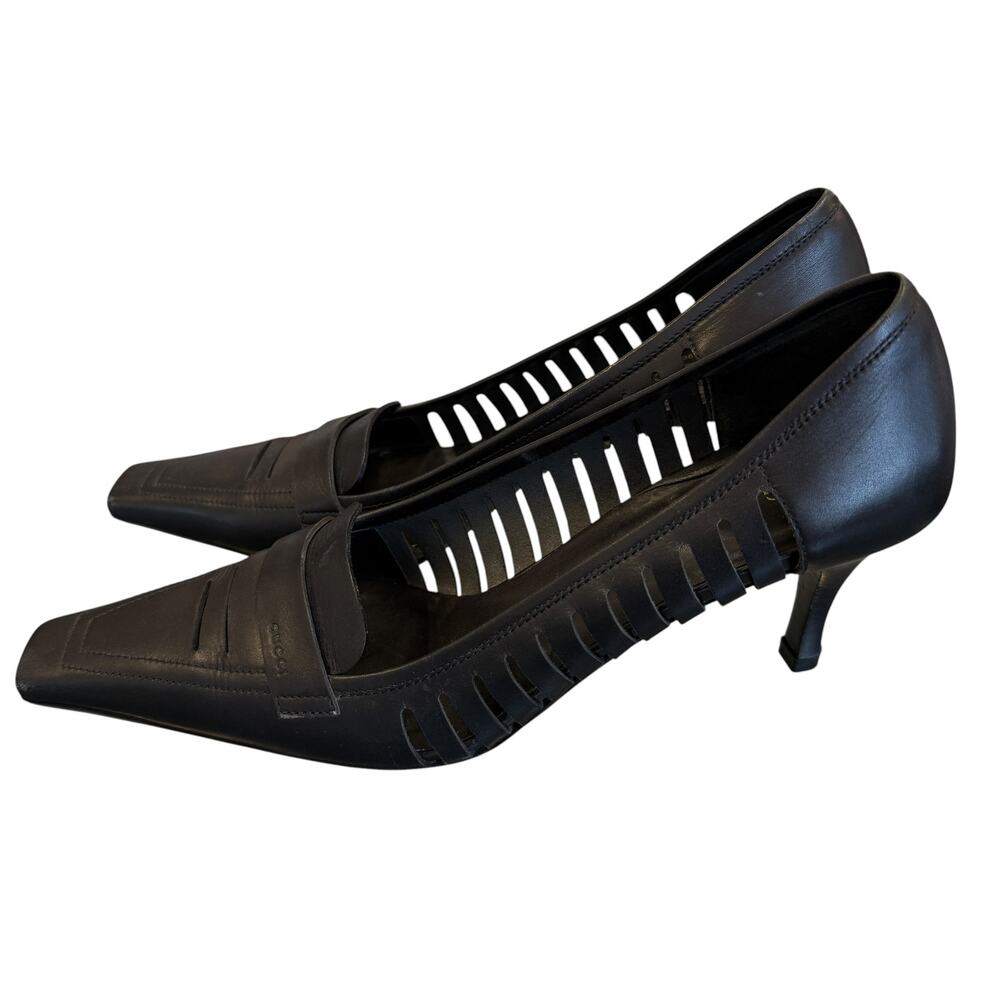 Gucci Vintage Tom Ford Era Cut-Out Leather Pumps 38.5 US 8